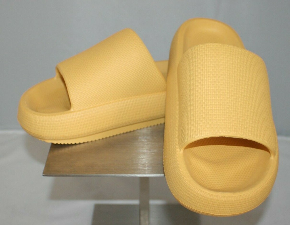 PANTOFOLA D’ORO Pantofole a punta aperta gialle unisex unisex comfort morbide taglia 9