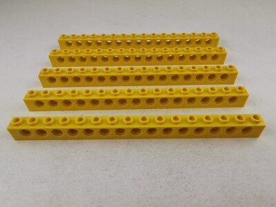 Lego  3703 Technic Technik Lochbalken 1x16 mit Löchern 5 Stück gelb yellow 