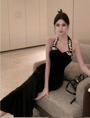 socialite embroidered maxi dress The Shay Plunge Front Embellished Maxi Dress (Black/Gold) | Love Cherish