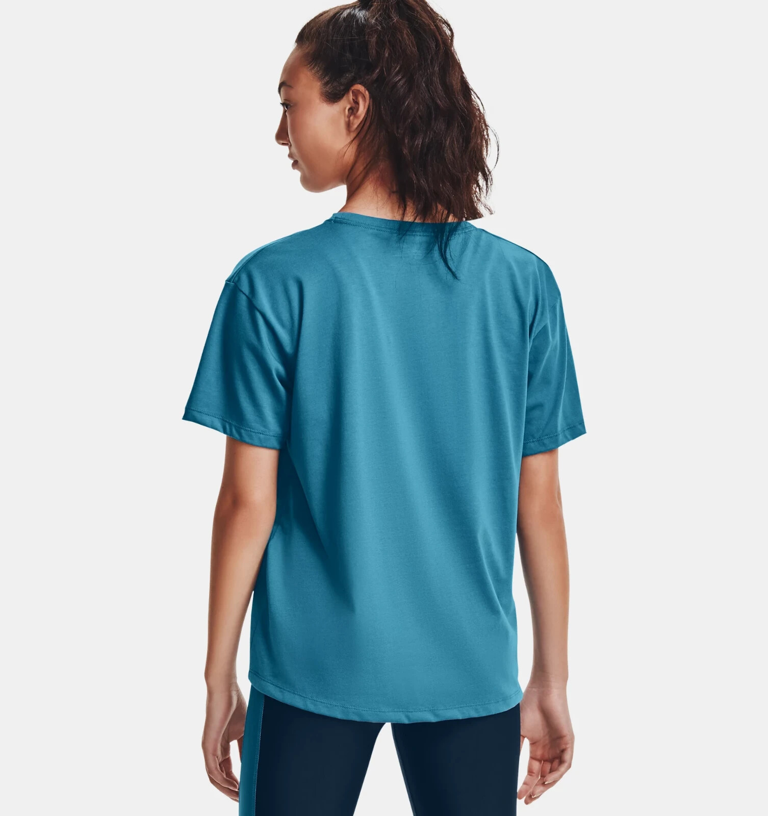 Under Armour UA Project Rock Disrupt Women's T shirt S Short Sleeve Blue NWT thumbnail 4