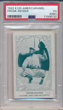 E120 AMERICAN CARAMEL -FRANK SNYDER -PSA 3(MK) VG (SVSC) FRESHLY GRADED-LOW POP!