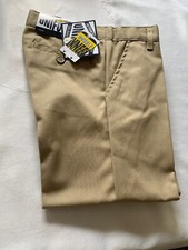 BNWT Galaxy Boys' School Uniform Tan Color / Double Knee Pleated Pants / Size.4