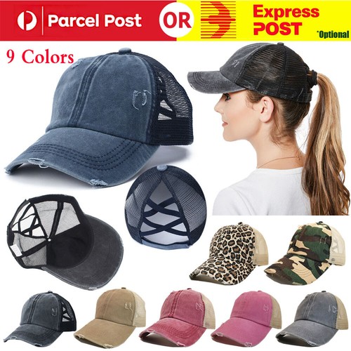 Women Ponytail Baseball Cap Messy Bun 