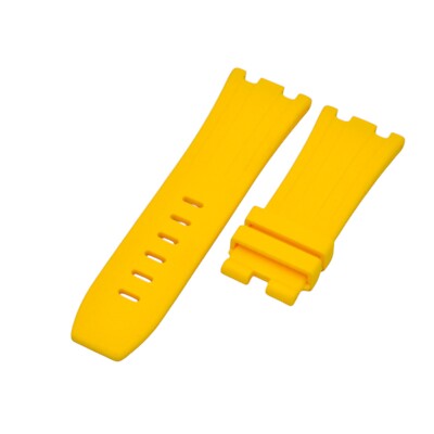 28mm Yellow Rubber Watch Strap For Audemars Piguet Royal Oak 42 Grip Tang Buckle