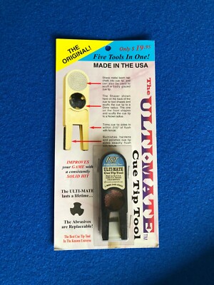 THIS IS THE ORIGINAL  Ulti-mate Cue Tip Tool, Charcoal, FIVE TOOLS IN ONE!