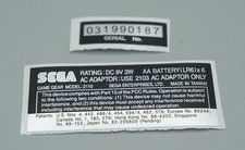 Game Gear Replacement Shell Sticker