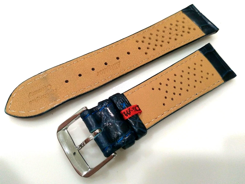 (Selecciona TU Único Grano Natural) Di-Modelo Azul Caimán 22mm Correa de Reloj Foto 3 de 4