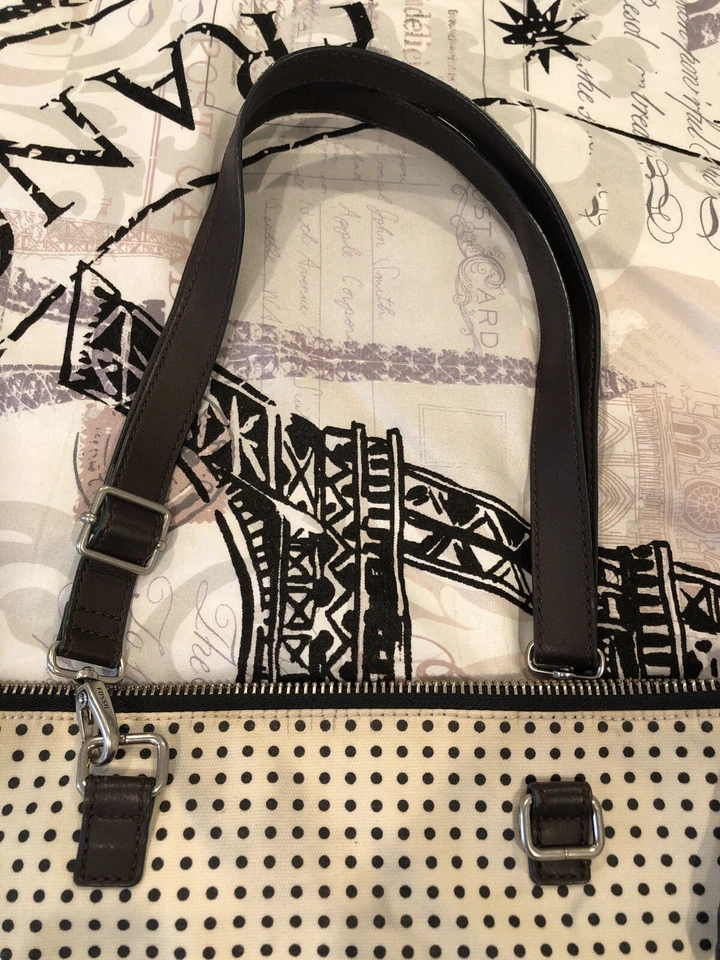 Bolso Bandolera Fosil Lunares Negro Beige Correas Ajustables Foto 3 de 4