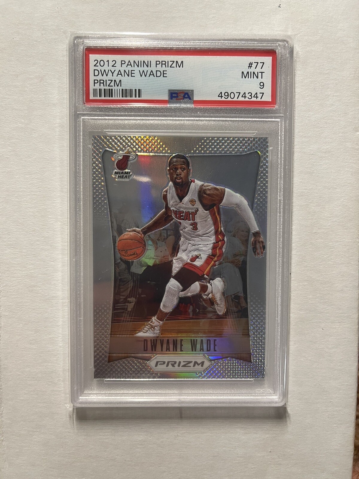 2012-13 Panini Prizm Silver Prizms #77 Dwyane Wade Miami Heat PSA 9 Mint