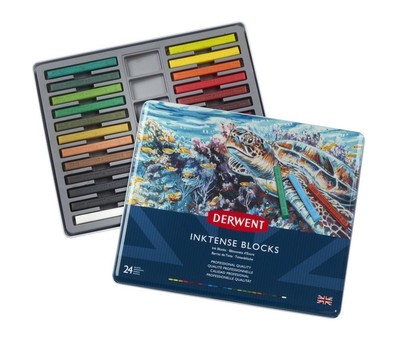 Derwent Inktense Künstler Wasserlöslich Tinte Blöcke 24 Dose