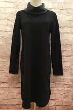 J Jill Pure Jill Cowl Neck Shift A-Line Dress BLACK GRAY Pockets XS Knee Length