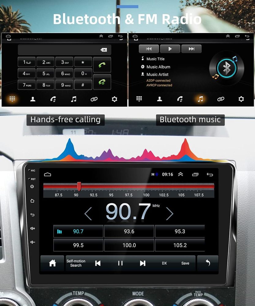 10.33" Android Car Stereo For Toyota Tundra 2007-2013 - 5G WiFi & Wireless CarPlay