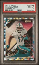 2021 Panini Donruss Optic Jaylen Waddle The Rookies Prizm TR8 RC Dolphins PSA 10