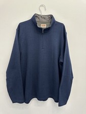 Wrangler Authentics Quarter Zip Pullover Sweater Mens XL Blue Fleece