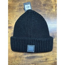 Alpine Design Mens Beanie Chunky Logo Beanie Black NWT
