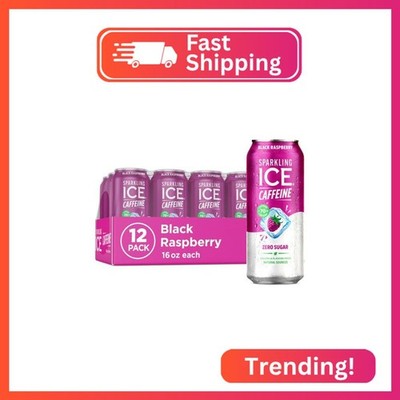 Sparkling Ice Caffeine Black Raspberry Sparkling Water with Caffeine, Zero Sugar
