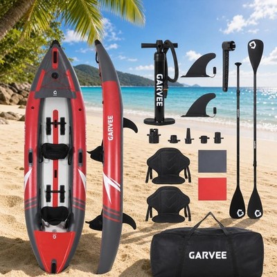 2 Fishing Kayak for Adults, Portable Touring Kayaks with Padded Seat, Hand Pump