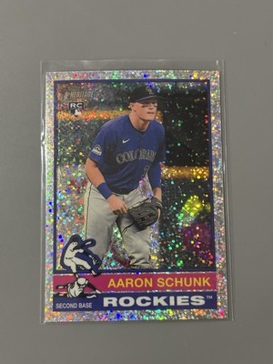 2025 Topps Heritage RC Silver Sparkle Aaron Schunk Colorado Rockies