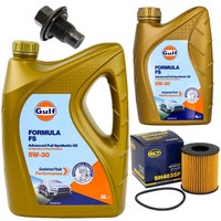 MotoröL Filter Set Gulf Formula FS 5W-30 6 Liter + Schraube FüR Ford Focus II