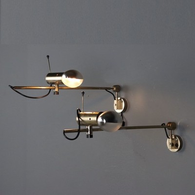 Oluce 194 Lamps Design Tito Agnoli Anodized Aluminium 1950s Original