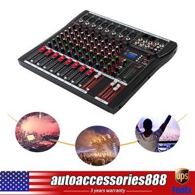 Pro 8 Channel Bluetooth Studio Audio Mixer Live Sound Mixing Console with USB