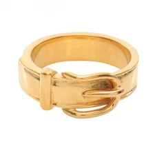 Hermès Boucle Sellier Scarf Ring GP Gold Women's Used Jewelry From Japan