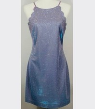 SALE BCX Mermaid Purple and Blue Ombre Shimmer Glitter Halter Dress