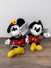 Disney Store Mickey Minnie Mouse 1930's Replica Plush Bean Bags W/Original Tags