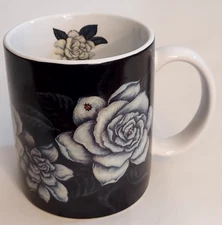 2003 LANG AND WISE Karen Ware Erickson BLACK ROSE LADYBUG M' Ladies Garden MUG