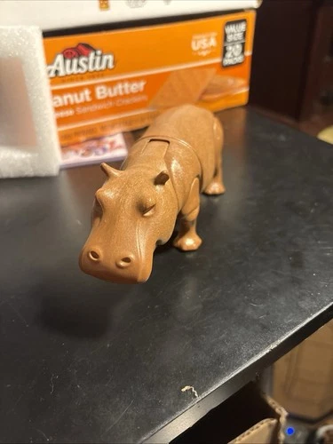 Vintage 1981 Geobra Playmobil Hippo Hippopotamus 5.5" Zoo Animal Toy