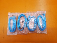 Lot of 4 Blue SATA Drive Cables Straight to Straight/Right Angle