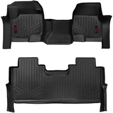 Rough Country Front & Rear Black All Weather Floor Mat Set for Ford Super Duty