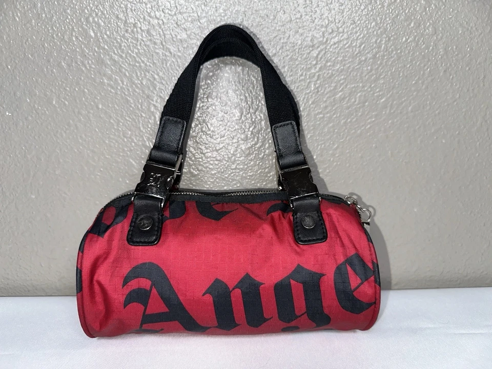 LeSportSac L.A.M.B. Mini Bolso Barril Bebé Pequeño Rojo Gwen Stefani Y2K Angel Demi Foto 2 de 4