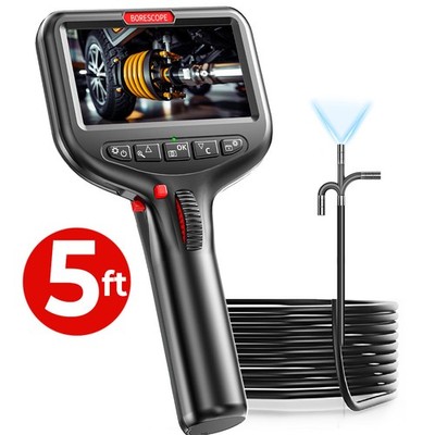 5ft Industrial 360° 2-Way Articulating Borescope Endoscope Inspection HD Camera