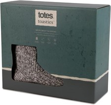 Totes® toasties® Mens Knitted Short Boot Slipper UK Size 9-10 