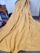Dunelm Mustard Yellow Curtains Plain Woven Thermal Heavy Eyelet Top 90 x 90"