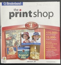 Broderbund The Print Shop 20 CD-ROM 2003 Set of 2 CDs