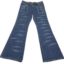 Marithe Francois Girbaud Bootcut Jeans Women’s 32 Tiger Stripe Blue Y2K Denim