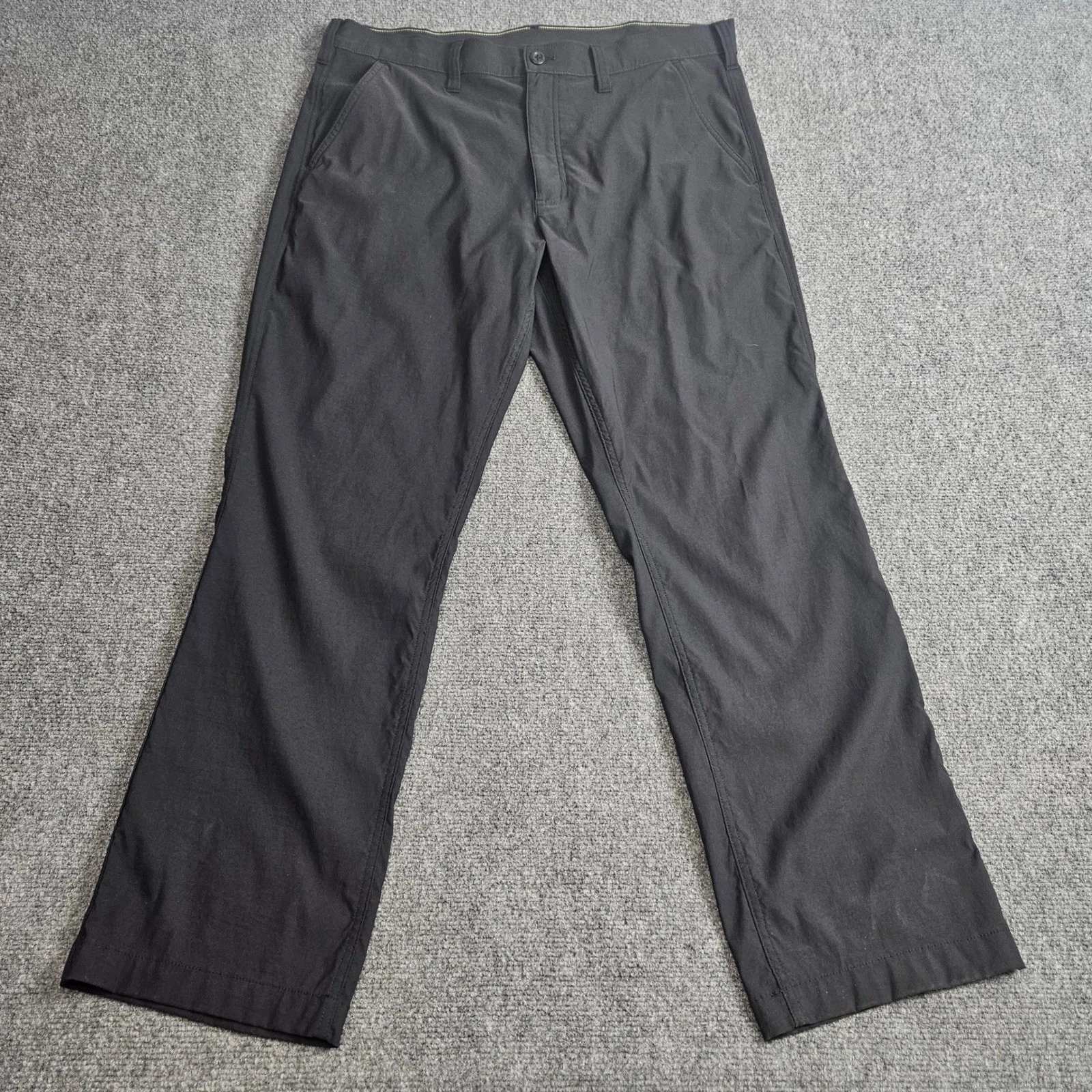 Eddie Bauer Chino Pants Mens 38x32 Black Nylon Spandex Stretch Hiking Outdoor