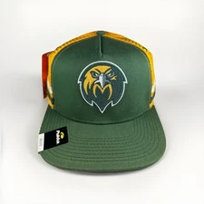NWT Pukka Falcons 2 Stripe Meshback Hat, Adjustable Cap, Yellow & Green Snapback