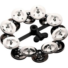 Meinl Headliner Hi Hat Tambourine Steel Jingles Black 2 Row