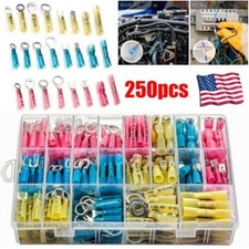 250/500PCS Heat Shrink Wire Connector Electrical Ring Fork Spade Crimp Terminal