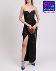 RRP€650 NICHOLAS Amelia Satin Maxi Dress US8 UK12 IT44 L Black Draped Bandeau