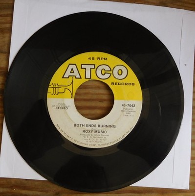 Roxy Music 45 RPM Record-Both Ends Burning
