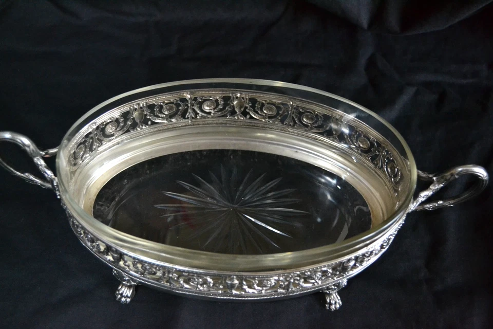 jardiniere centre de table métal argenté style empire - Photo 3/4