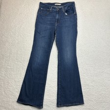 Levis Womens 726 Flare Jeans 30 Denim Boho High Rise Stretch Medium Wash Blue