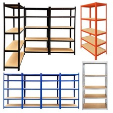 5 Tier Heavy Duty Galvanised Adjustable Shelf Racking Unit Storage Rack 875KG