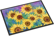 IBD0247JMAT Sunflowers and Purple Doormat 24X36 Front Door Mat Indoor Outdoor Ru