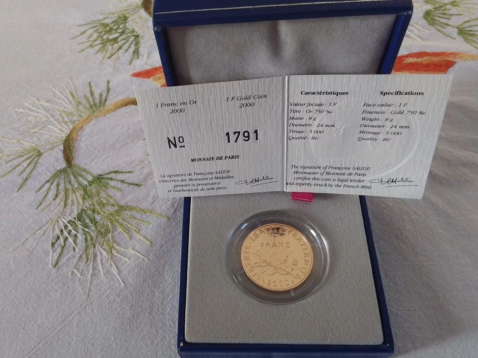 COFFRET 1FRANC SEMEUSE . OR . BU . 2000 . - Photo 1/1