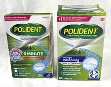 Polident 3 Minute-New #30 & Overnight Whitening-Open Box #36, Exp '27, Free Ship